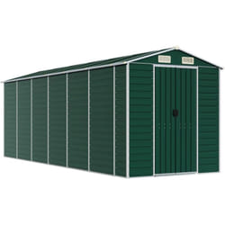 Casetta da giardino casetta per capanni casetta per ripostigli casetta per attrezzi da esterno robusta 191 x 555 x 198 cm verde acciaio zincato