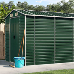 Casetta da giardino casetta per capanni capanna per ripostigli casetta per attrezzi da esterno robusta 191 x 725 x 198 cm verde acciaio zincato