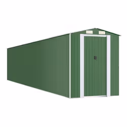 Helloshop26 3000208570654, Capannone metallico, Doppia, Tetto a due spioventi, Verde, Acciaio, Verde