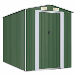 Helloshop26 3000208570975, Capannone metallico, Doppia, Tetto a due spioventi, Verde, Acciaio, Verde