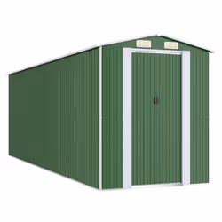 Helloshop26 3000208572474, Capannone metallico, Doppia, Tetto a due spioventi, Verde, Acciaio, Verde