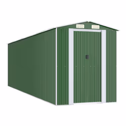 Helloshop26 3000208572702, Capannone metallico, Doppia, Tetto a due spioventi, Verde, Acciaio, Verde