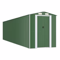 Helloshop26 3000208575017, Capannone metallico, Doppia, Tetto a due spioventi, Verde, Acciaio, Verde