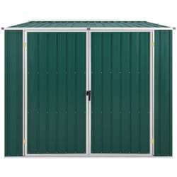 Casetta da giardino casetta per capanni casetta per ripostigli casetta per attrezzi da esterno robusta 195 x 198 x 159 cm verde acciaio zincato