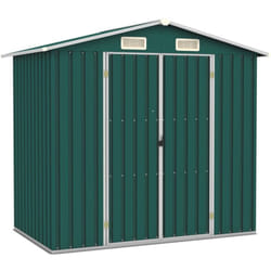 Casetta da giardino Capannone per cabina Capannone per la casa Capannone per attrezzi da esterno Robusto 205 x 129 x 183 cm Verde Acciaio zincato