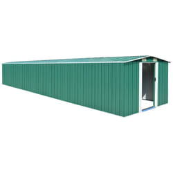 Casetta da giardino Capannone per cabina Capannone per la casa Capannone per attrezzi da esterno Robusto 257 x 779 x 181 cm Verde Acciaio zincato