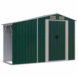 Helloshop26 3000208579084, Capannone metallico, Doppia, Tetto a due spioventi, Verde, Acciaio, Verde