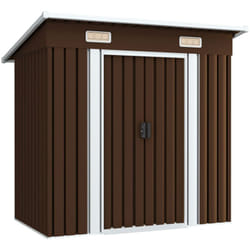 Casetta da giardino Capannone per cabina Capannone per la casa Capannone per attrezzi da esterno Robusto 194 x 121 x 181 cm Acciaio marrone