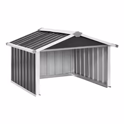 Helloshop26 3000208589069, Capannone metallico, Tetto a due spioventi, Antracite, Acciaio, Antracite, Acciaio