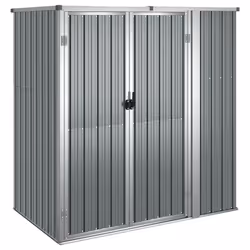 Helloshop26 3000208599969, Capannone metallico, Doppia, Tetto piatto, Grigio, Acciaio, Grigio