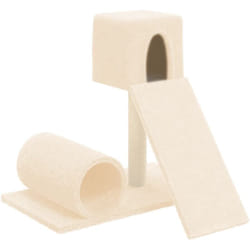 Tiragraffi per gatti, giocattolo per arrampicata su torre, raschietto, piattaforma da arrampicata con tiragraffi in sisal, 59 cm, colore crema