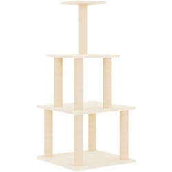 Helloshop26 - Tiragraffi per gatti Mobili Tower Climb Toy Piattaforma da arrampicata con tiragraffi in sisal 111 cm Crema