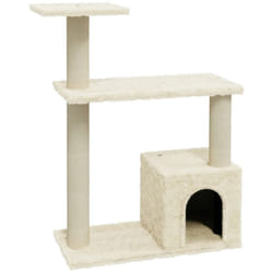 Helloshop26 - Tiragraffi per gatti Mobili Tower Climb Toy Piattaforma da arrampicata con tiragraffi in sisal 70 cm Crema