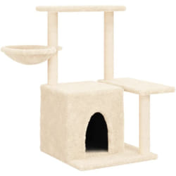 Helloshop26 - Tiragraffi per gatti Mobili per arrampicata su torre Raschietto per gatti Piattaforma da arrampicata con tiragraffi in sisal 83 cm crema