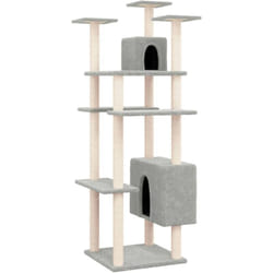 Helloshop26 - Tiragraffi per gatti, giocattolo per arrampicata su torre, raschietto, piattaforma da arrampicata con tiragraffi in sisal chiaro, 162