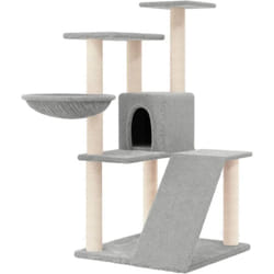 Helloshop26 - Tiragraffi per gatti Mobili per arrampicata su torre Raschietto per gatti Piattaforma da arrampicata con tiragraffi in sisal chiaro 94