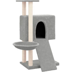 Helloshop26 - Tiragraffi per gatti Mobili per arrampicata su torre Raschietto per gatti Piattaforma da arrampicata con tiragraffi in sisal chiaro 96