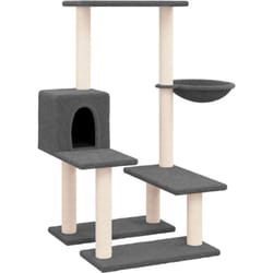 Helloshop26 - Tiragraffi per gatti mobili per arrampicata su torre, tiragraffi, piattaforma da arrampicata con tiragraffi in sisal scuro 94,5 cm