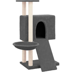 Helloshop26 - Tiragraffi per gatti, giocattolo per arrampicata su torre, tiragraffi, piattaforma da arrampicata con tiragraffi in sisal scuro, 96 cm,