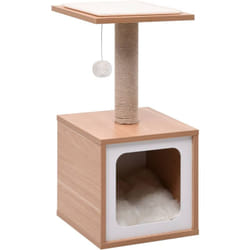 Tiragraffi per gatti Mobili Torre da arrampicata Giocattolo Tiragraffi Piattaforma da arrampicata con tappetino tiragraffi in sisal 62 cm Marrone