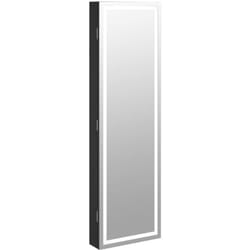 Helloshop26 - Armadietto portagioie organizzatore camera da letto guardaroba bagno con specchio e illuminazione a led nera a parete