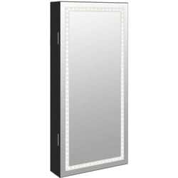 Helloshop26 - Armadietto portagioie organizzatore camera da letto guardaroba bagno con specchio e illuminazione a led nera a parete