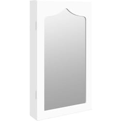 Helloshop26 - Armadietto per gioielli, organizer per mobili, camera da letto, guardaroba, bagno con specchio a parete 37,5 x 10 x 67 cm bianco