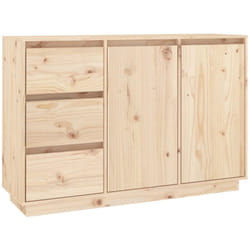 Credenza buffet cassettiera mobile contenitore organizer cucina soggiorno soggiorno 111 x 34 x 75 cm legno massello di pino marrone