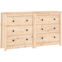 Credenza buffet cassettiera mobile contenitore organizer cucina soggiorno soggiorno 140 x 35 x 80 cm legno massello di pino marrone