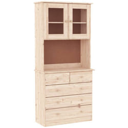 Credenza buffet cassettiera mobile contenitore organizer cucina soggiorno salotto alta 77 x 35 x 165 cm legno massello di pino marrone