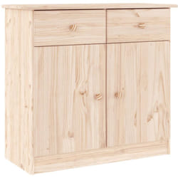 Credenza buffet cassettiera mobile contenitore organizer cucina soggiorno soggiorno 77 x 35 x 73 cm legno massello di pino marrone