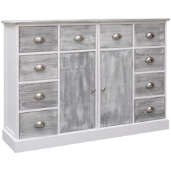 Credenza cassettiera mobile contenitore organizer cucina soggiorno soggiorno con 10 cassetti 113 x 30 x 79 cm legno grigio