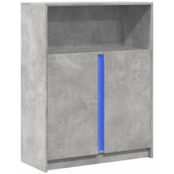 Credenza Credenza Cassettiera Armadietto Portaoggetti Organizer Cucina Soggiorno Soggiorno con led 77 x 34 x 100 cm Legno composito Grigio