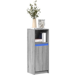 Credenza buffet cassettiera mobile contenitore organizer cucina soggiorno soggiorno con Sonoma led 38 x 34 x 100 cm derivati del legno grigio