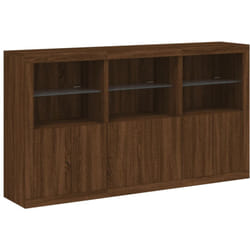 Credenza cassettiera cassettiera mobile contenitore organizer cucina soggiorno soggiorno con luci a led 181,5 x 37 x 100 cm marrone