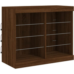 Credenza credenza cassettiera armadietto portaoggetti organizer cucina soggiorno soggiorno con luci a led 81 x 37 x 67 cm Marrone