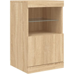 Credenza buffet cassettiera mobile contenitore organizer cucina soggiorno soggiorno con luci a led Sonoma 41 x 37 x 67 cm marrone