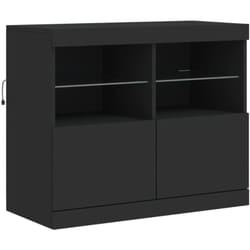 Credenza credenza cassettiera mobile contenitore organizer cucina soggiorno soggiorno con luci a led 81 x 37 x 67 cm Nero