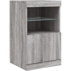 Credenza buffet cassettiera mobile contenitore organizer cucina soggiorno soggiorno con luci a led Sonoma 41 x 37 x 67 cm grigio