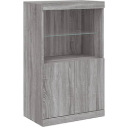 Credenza buffet cassettiera mobile contenitore organizer cucina soggiorno soggiorno con luci a led Sonoma 60,5 x 37 x 100 cm grigio