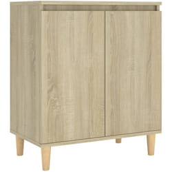 Credenza, credenza, cassettiera, mobiletto, organizer, cucina, soggiorno, soggiorno, con gambe in legno Sonoma, pannelli in mdf marrone