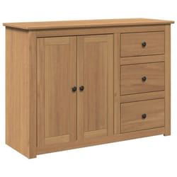 Credenza buffet cassettiera mobile contenitore organizer cucina soggiorno soggiorno con cassetti 112 x 40 x 80 cm legno massello di pino marrone