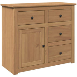 Credenza cassettiera mobile contenitore organizer cucina soggiorno soggiorno con cassetti 93 x 40 x 80 cm legno massello di pino marrone