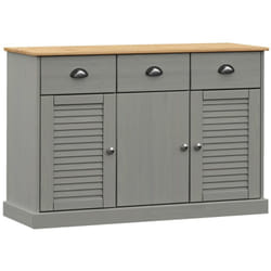 Credenza cassettiera mobile contenitore organizer cucina soggiorno soggiorno con cassetti 113 x 40 x 75 cm legno massello di pino grigio