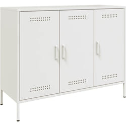 Credenza buffet cassettiera mobile contenitore organizer cucina soggiorno soggiorno 100,5 x 39 x 79 cm acciaio bianco