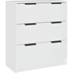 Credenza, credenza, cassettiera, mobiletto, organizer, cucina, soggiorno, soggiorno, 60 x 30 x 70 cm, legno composito bianco