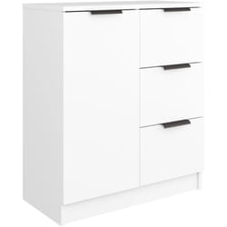 Credenza, credenza, cassettiera, mobiletto, organizer, cucina, soggiorno, soggiorno, 60 x 30 x 70 cm, legno composito bianco