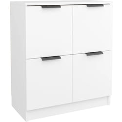 Credenza, credenza, cassettiera, mobiletto, organizer, cucina, soggiorno, soggiorno, 60 x 30 x 70 cm, legno composito bianco