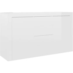 Credenza buffet cassettiera mobile contenitore organizer cucina soggiorno soggiorno lucido 120 x 36 x 69 cm legno composito bianco
