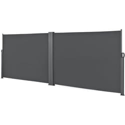 Doppio parasole parasole in metallo e poliestere 2 x 300 cm grigio